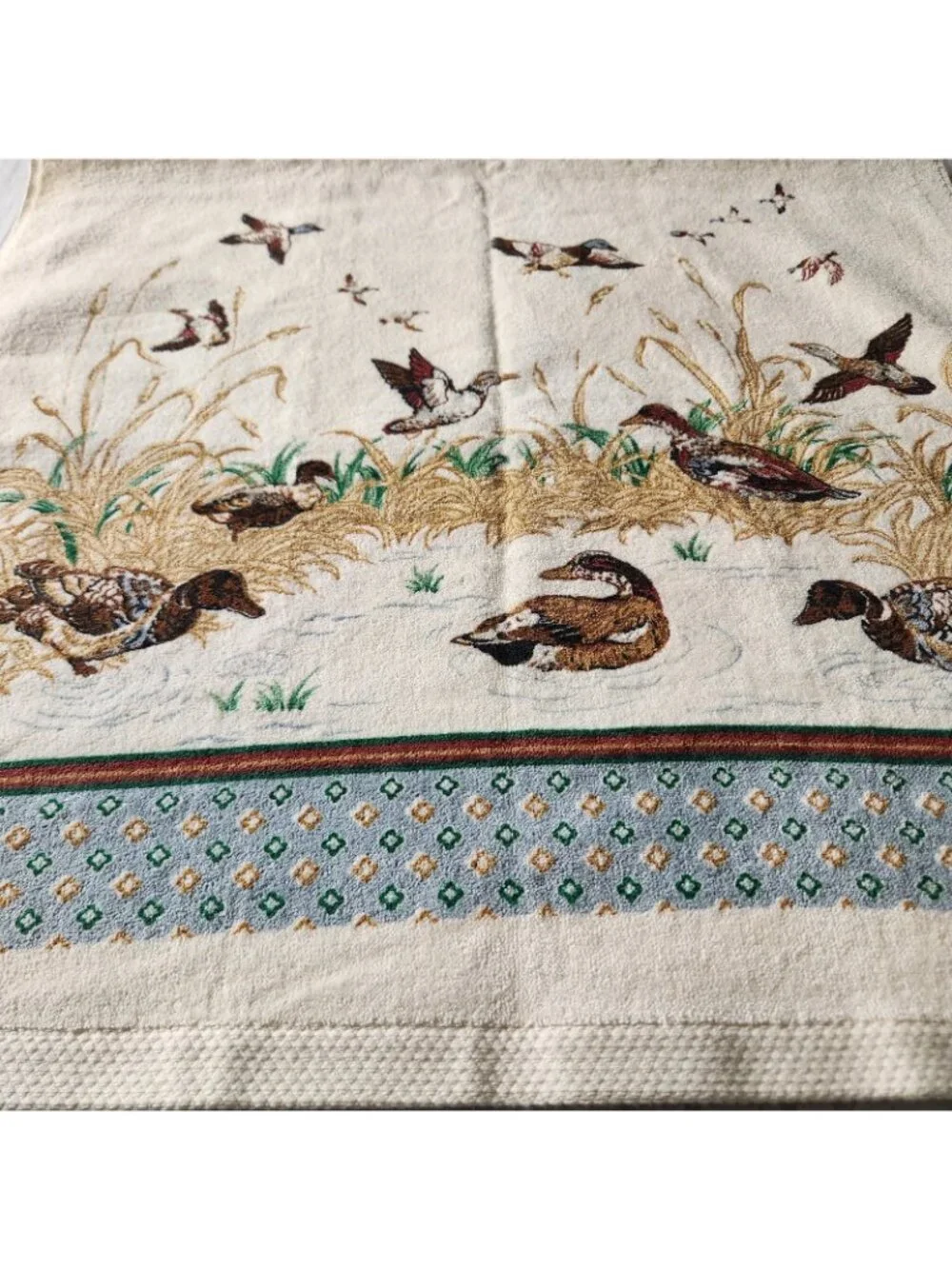Vintage Fieldcrest Mallard Duck Bath Beach Towel Cabin Man Cave Bathroom